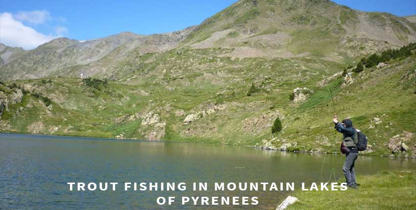 Trout fishing in the mountain lakes of Pyrenees